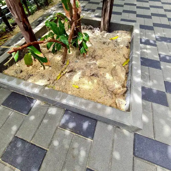 ขอบคันหิน (เข้ามุม) สีเทา