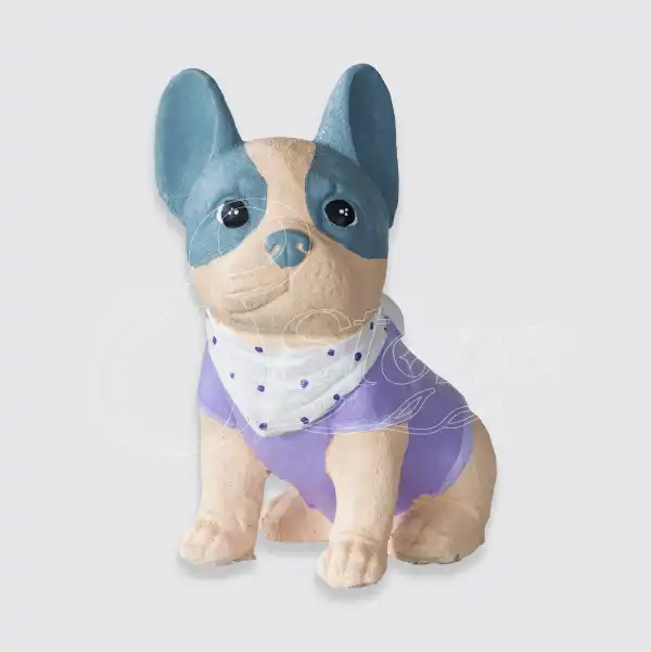 ตุ๊กตาปูนปั้น น้องหมา (สีครีม)