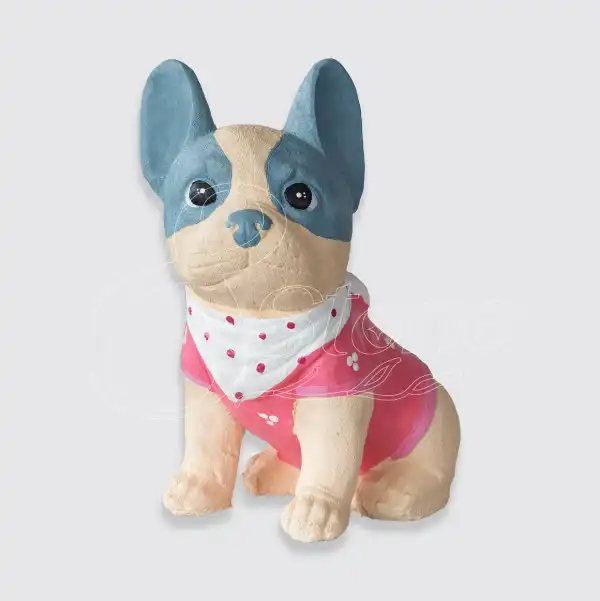 ตุ๊กตาปูนปั้น น้องหมา (สีครีม)